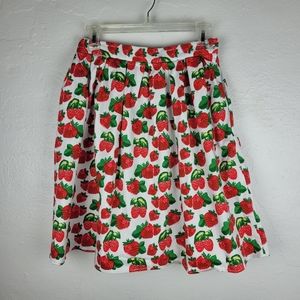 Kitschy Strawberry Cotton Skirt WITH POCKETS by Grace Karin